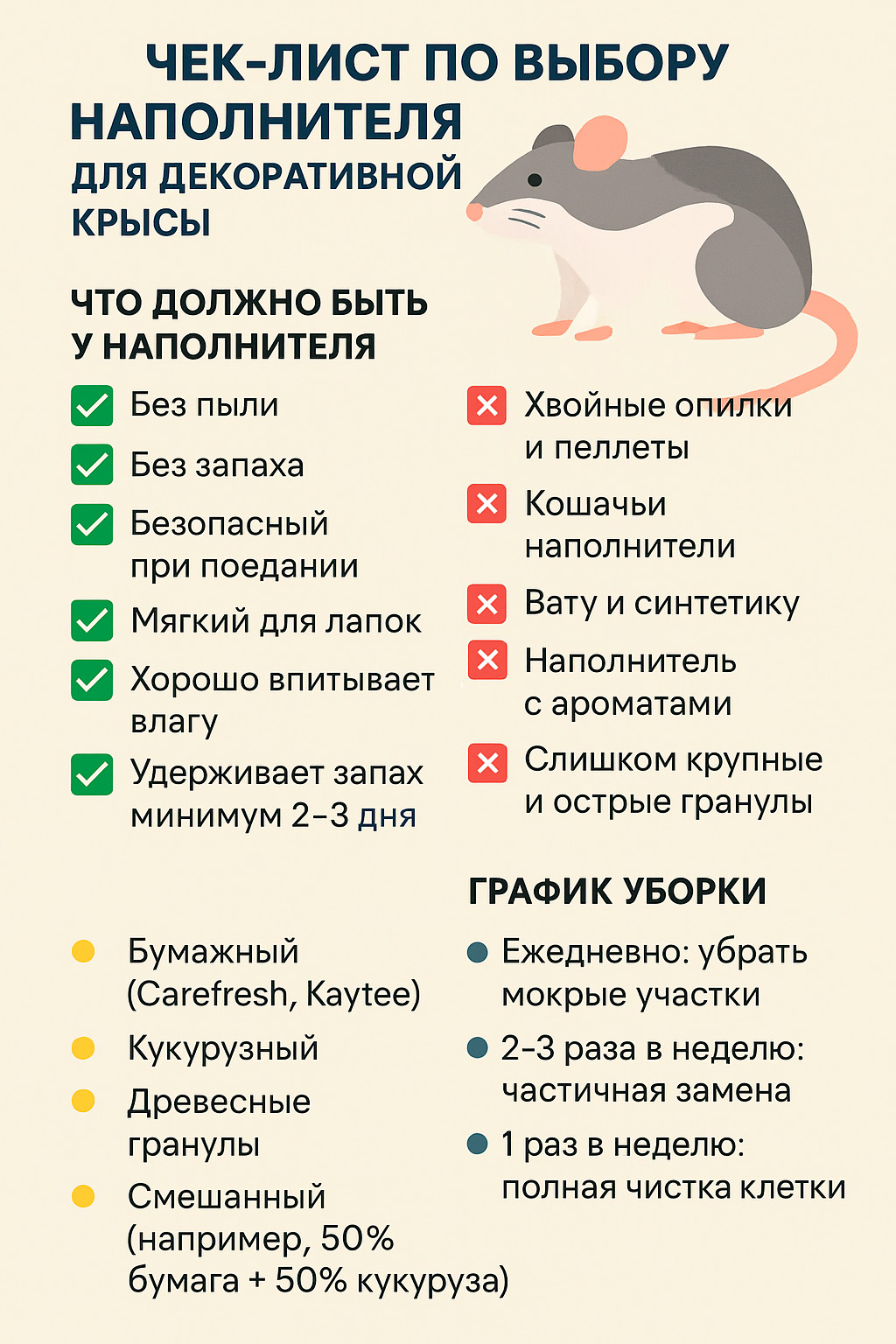 Наполнитель для крысы